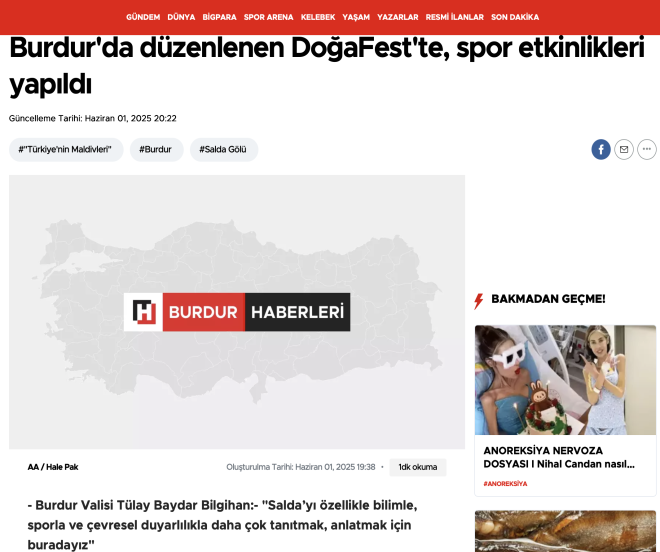 Hrriyet - Burdur'da dzenlenen DoaFest'te, spor etkinlikleri yapld